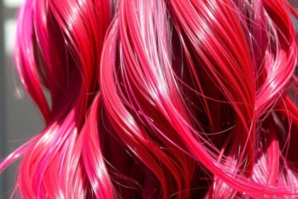 Vibráló rózsaszín festett haj ápoltan és fényesen.
