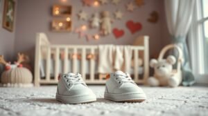 womensway 131 Baba első cipője a gyerekszobában, puha és könnyű anyagból.