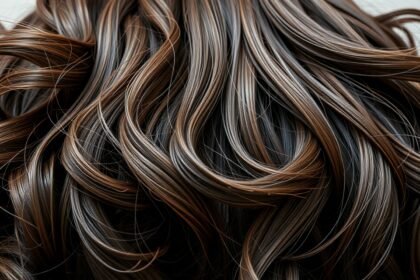Gyönyörű, egészséges haj, amely a hajnövekedés titkait tükrözi.