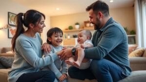 womensway 135 Boldog család gyermekgondozás közben bébiszitter kiválasztásáról.