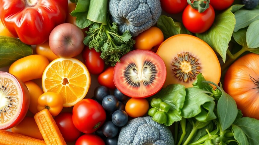 Az arcbőr vitaminokban gazdag ételei: a ragyogás titka 1 Friss gyümölcsök és zöldségek vitaminokkal az arcbőr táplálásához