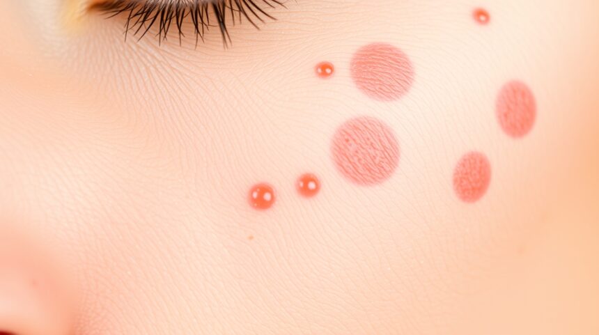 Bőrpirosító alapozó foltok a bőrön