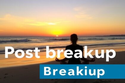 Meditálás a tengerparton naplementében szakítás után