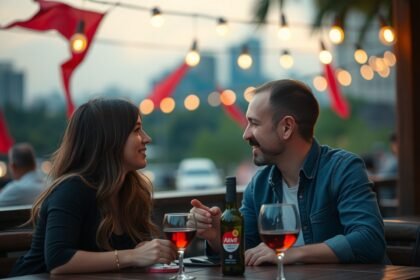 Párok kellemes időtöltése egy étteremben, figyelj a kapcsolat jeleire.