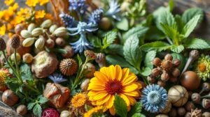 Színes gyógynövények és virágok keveréke az egészségért és vitalitásért