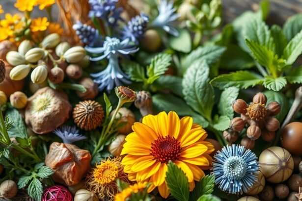 Színes gyógynövények és virágok keveréke az egészségért és vitalitásért