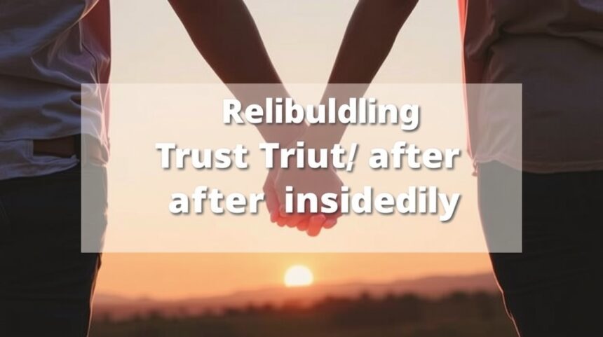 Hogyan építsük újjá a bizalmat megcsalás után? 1 Két ember kézen fogva naplementében, bizalom újjáépítése megcsalás után.