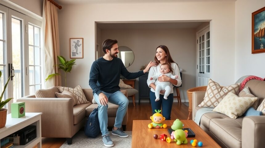 Az első babalátogatás élménye: Hogyan fogadjuk a vendégeket? 1 Babalátogatás a friss szülők otthonában, boldog pillanatok.