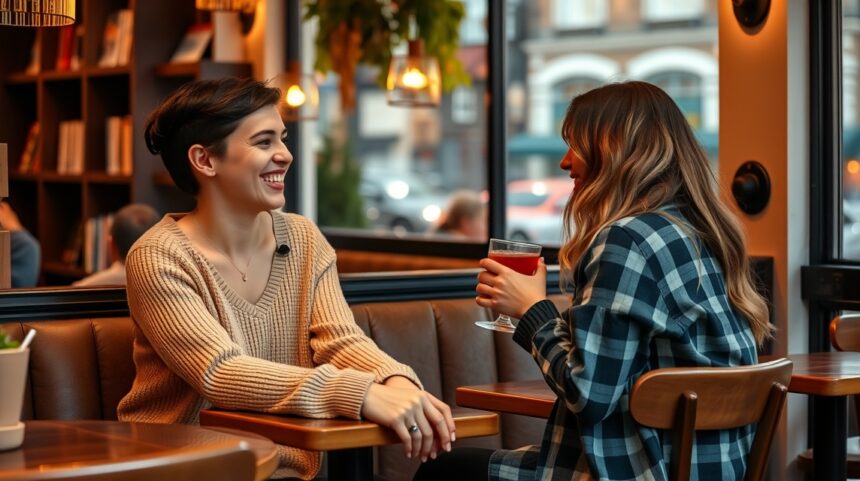 Két nő baráti beszélgetés egy kávézóban, érzelmi kapcsolat az extrákra