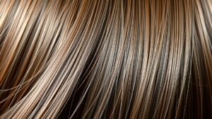 Hajápolás: gyönyörű, sima haj szálak közelről
