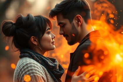 Fiatal pár, akiken látszik a kölcsönös vonzalom és kémia.