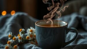 womensway 129 Gőzölgő kamillás tea a pihenéshez és az alvás javításához.