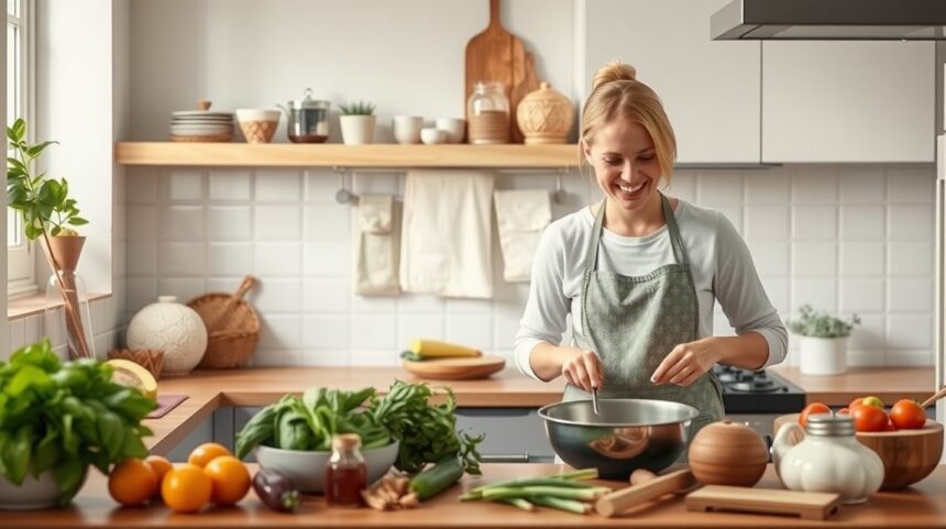 Konyhában alacsony FODMAP diétás ételek készítése