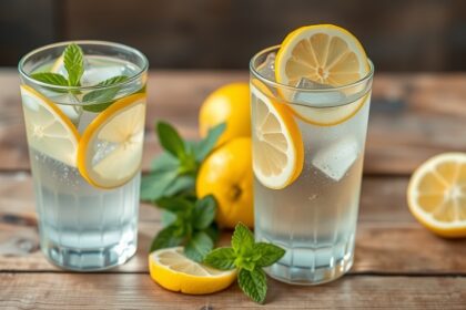 Frissítő citromos víz mentalevéllel, egészséges hidratálás