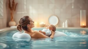 womensway 128 Anya és baba pihenés wellness fürdőben.