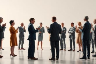 Csoportos vitázó emberek egy fehér háttér előtt