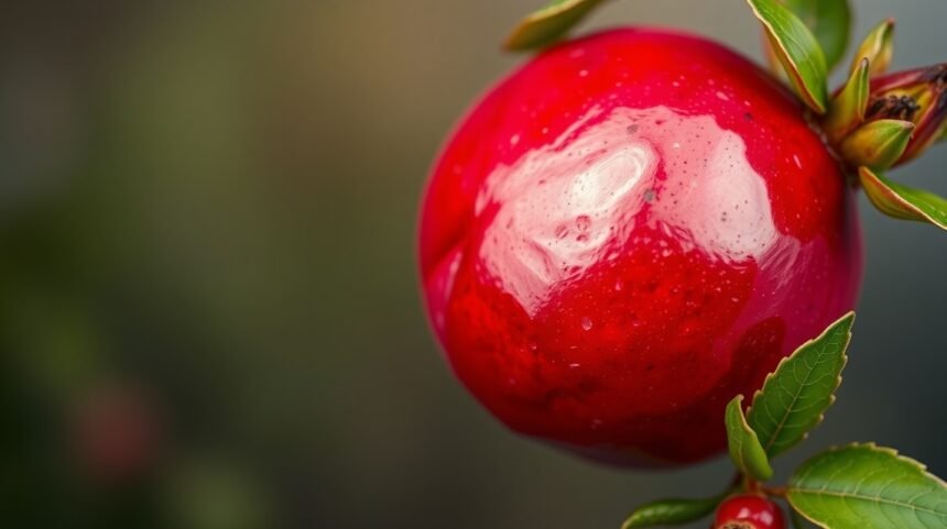 Friss gránátalma a fán, egészséges táplálék forrás.