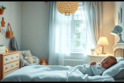 Kisbaba alszik békés szobában