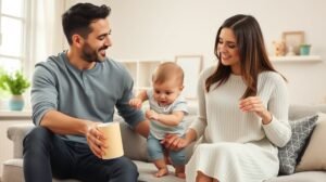 womensway 128 Kisbabás család élvezi a közös időt otthon