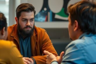 Két férfi komoly beszélgetést folytat, a türelem próbájáról.