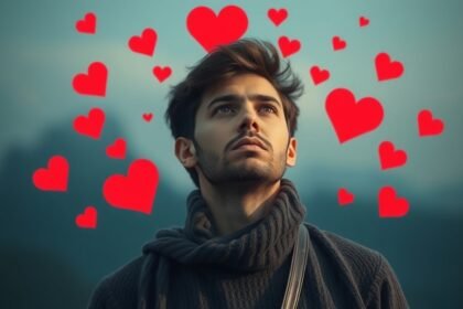 Férfi a szerelemről és érzelmekről ábrándozva