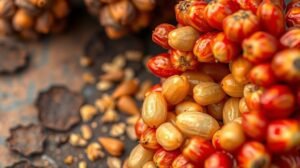 Afrikai baobab gyümölcs szemek közelről, egészséges táplálék