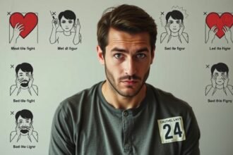 Férfi arckifejezések és figyelmeztető jelek a kapcsolatokban.