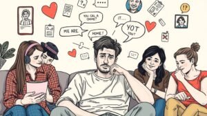 womensway 132 Egy csoport fiatal felnőtt az ex kapcsolatukról beszélget.