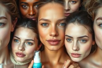 Különböző bőrtípusok és ápolási termékek bemutatása