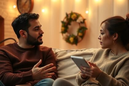 Pár közös beszélgetés kapcsolatuk fejlődése érdekében.