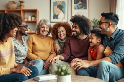 Mozaikcsalád együttlét boldogsága és támogatása