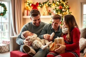 Családi környezetben eltöltött első karácsony kisbabával