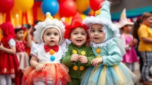 womensway 136 Aranyos kisbabák farsangi jelmezekben ünnepelnek egy bulin.