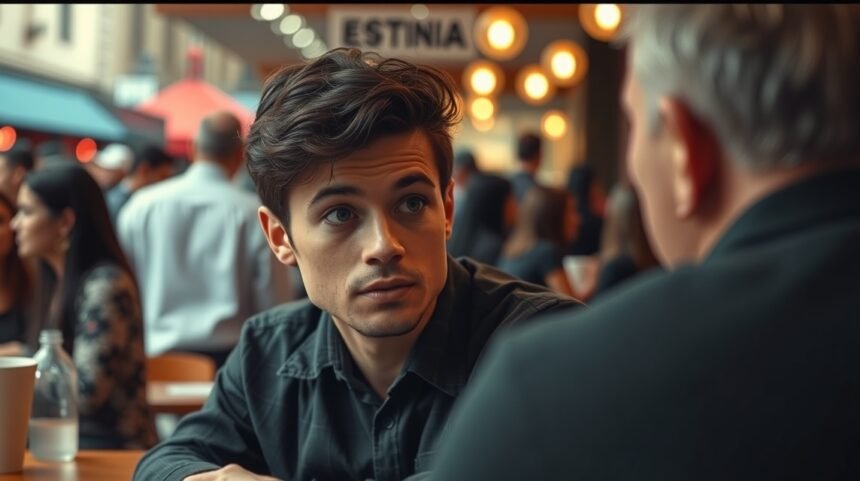 9 kreatív módszer annak kiderítésére, hogy valaki egyedülálló-e, anélkül hogy egyértelmű lenne 1 Egy fiatal férfi érdeklődve figyel egy beszélgetés közben.