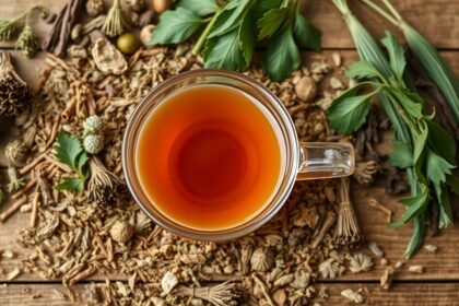 Gyógytea különböző gyógynövényekkel és fűszerekkel