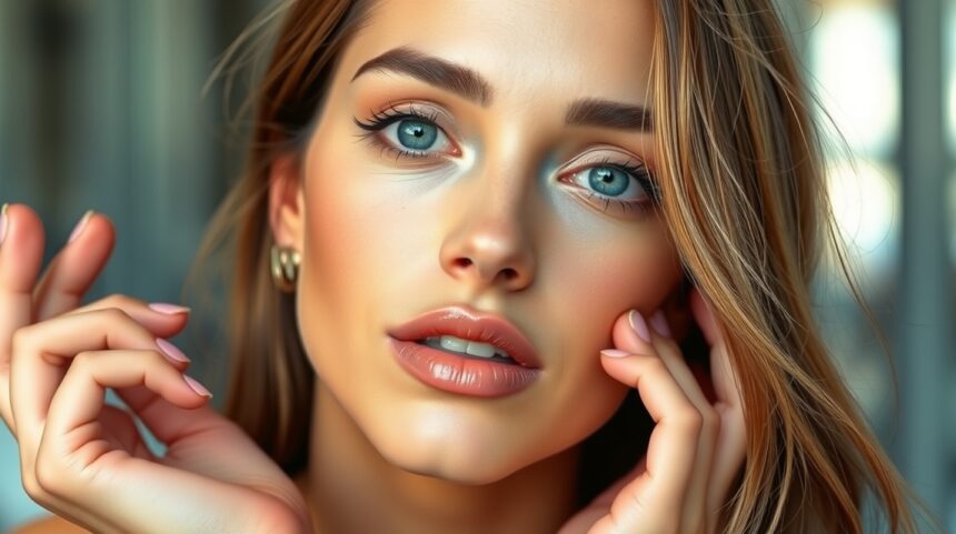 101 szépségtipp, amit a sztárok is naponta alkalmaznak 1 Egy női arc közeli felvétele természetes sminkkel és ragyogó bőrrel.