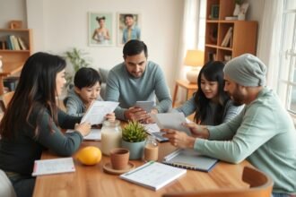 Család és barátok közös hobbik pénzügyi tervezése.