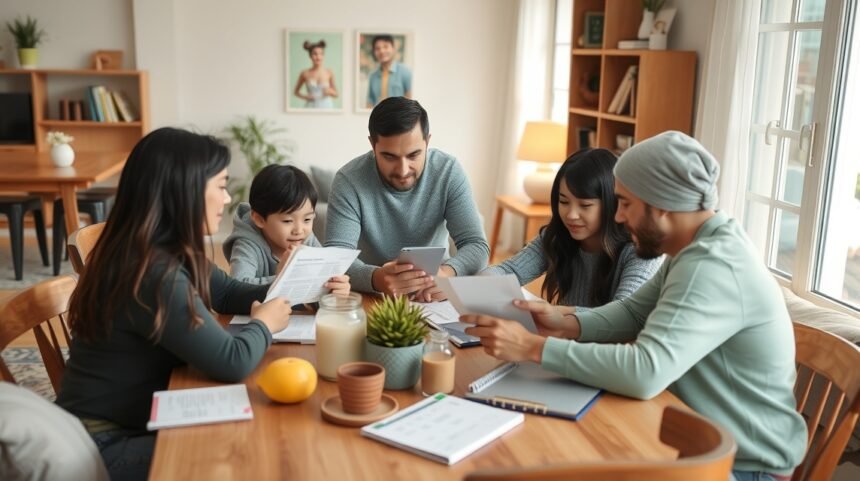 Család és barátok közös hobbik pénzügyi tervezése.