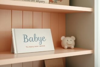 Babanév könyv egy polcon, szülőknek szóló tanácsokkal