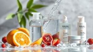 Friss gyümölcsök és hidratáló termékek víz mellett, optimális hidratálás