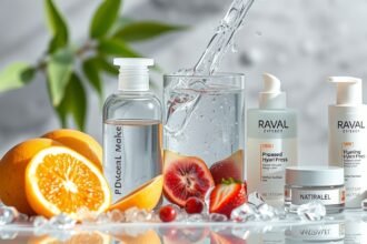 Friss gyümölcsök és hidratáló termékek víz mellett, optimális hidratálás