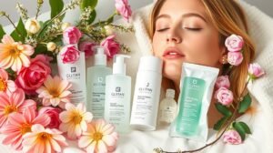 Frissítő bőrápolási termékek virágokkal, arcápolás tavasszal.