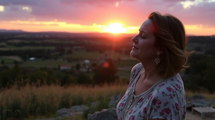 Édesanya a naplementében, gondolkodva a bűntudatról és maximalizmusról.