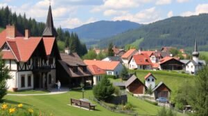 Gyermekbarát település Magyarországon, családi házakkal és zöld területekkel