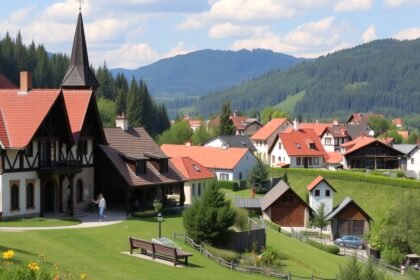 Gyermekbarát település Magyarországon, családi házakkal és zöld területekkel