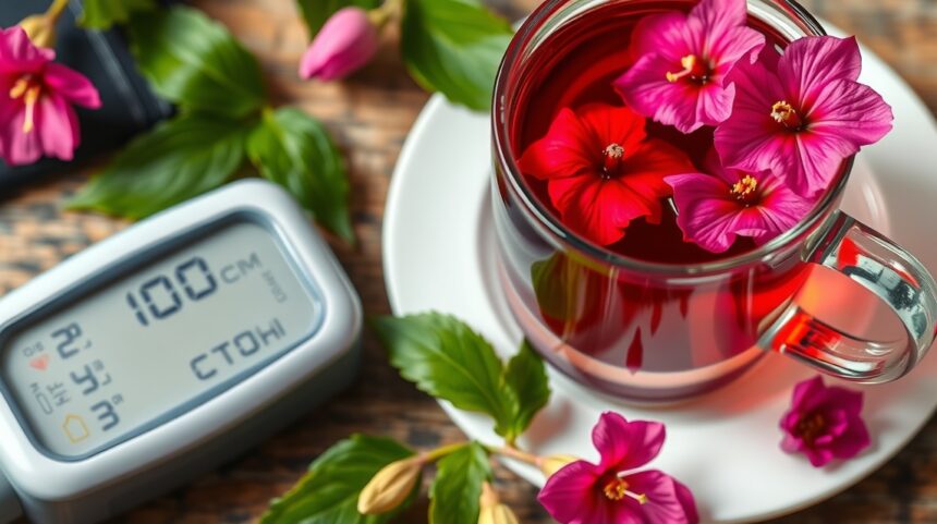 Hibiszkusz tea és vérnyomásmérő, természetes gyógymód