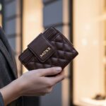 Barna női bőr pénztárca elegáns stílusban