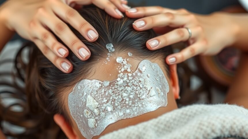 Fejbőr radírozása hidratáló kezeléssel