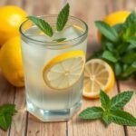 Frissítő citromos víz mentalevelekkel, tökéletes a hidratálásra és méregtelenítésre.