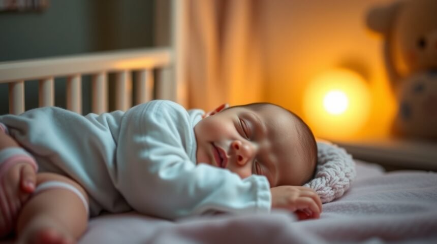 Kisgyermek alszik békésen az ágyában